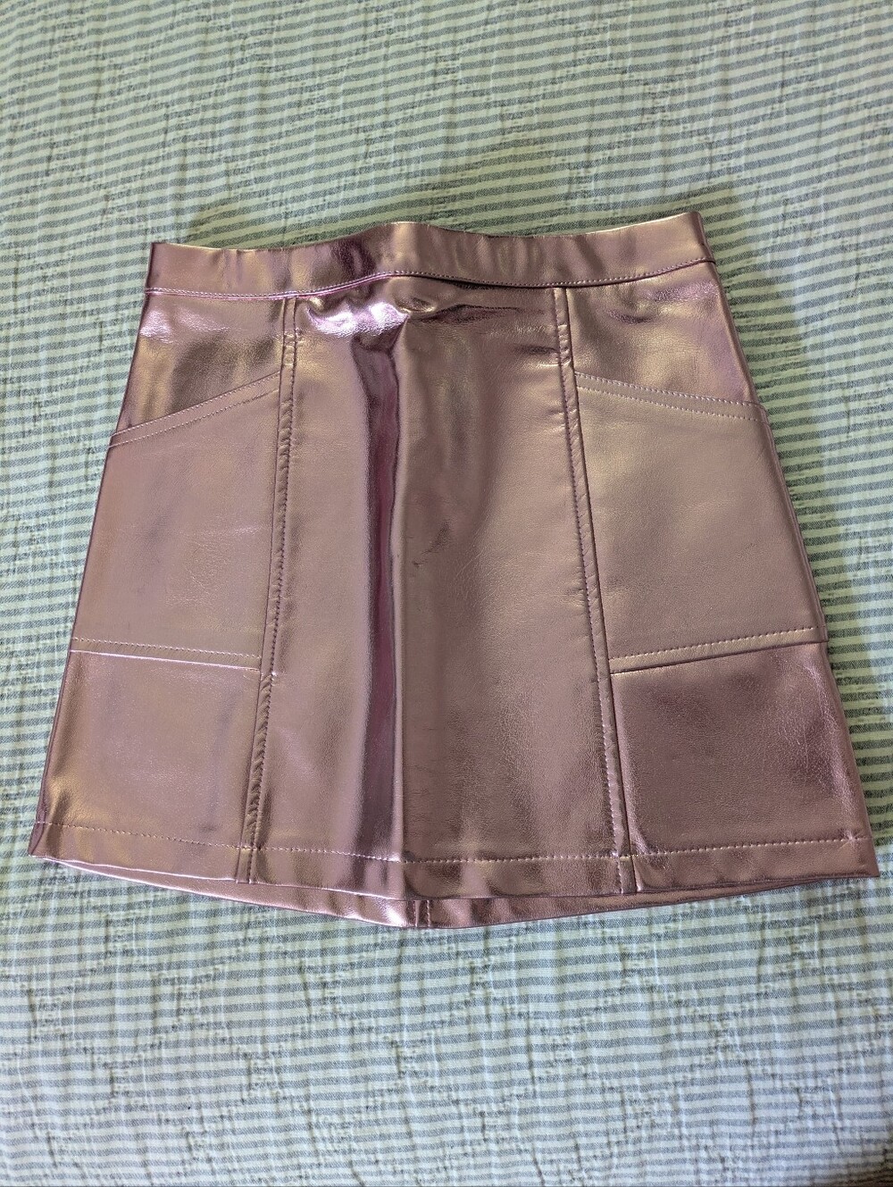 art class Metallic Rose Pink Panel Mini Skirt